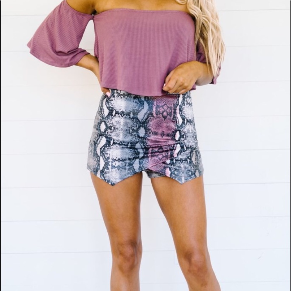 Snakeskin Envelope Skirt